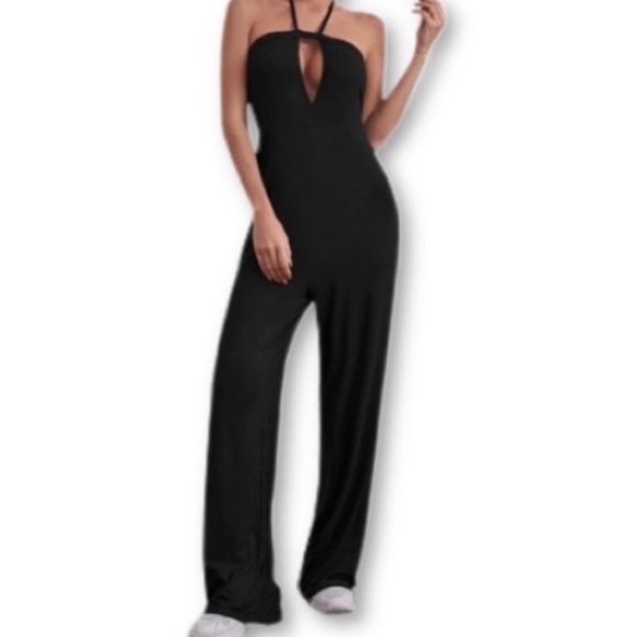✌🏼 #1309 Halter Peeka Tie Boo Back Jumpsuit - Picture 10 of 13